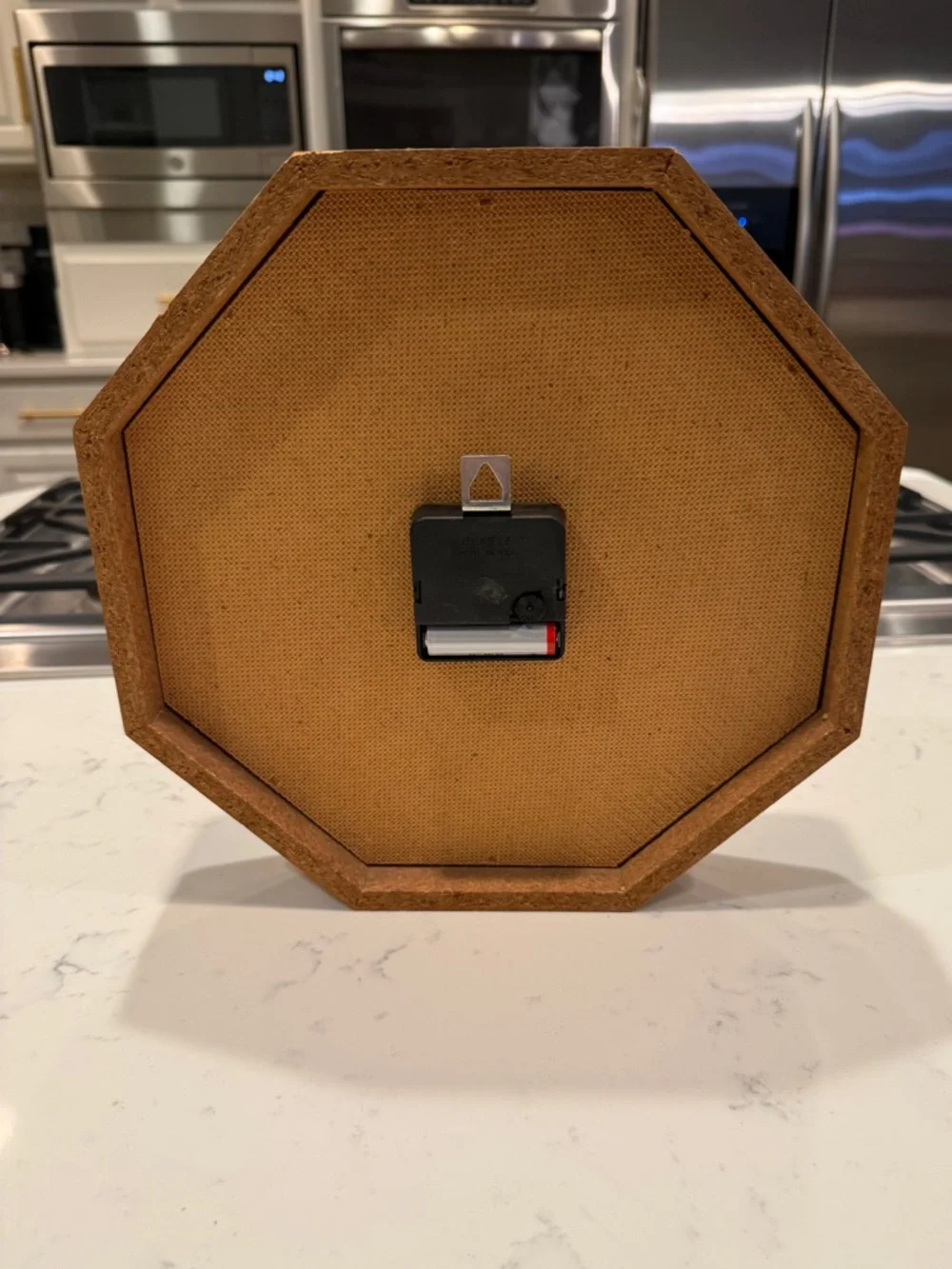 Linden Quartz Mid Century Oak Finish Octagon Wall Clock Vintage